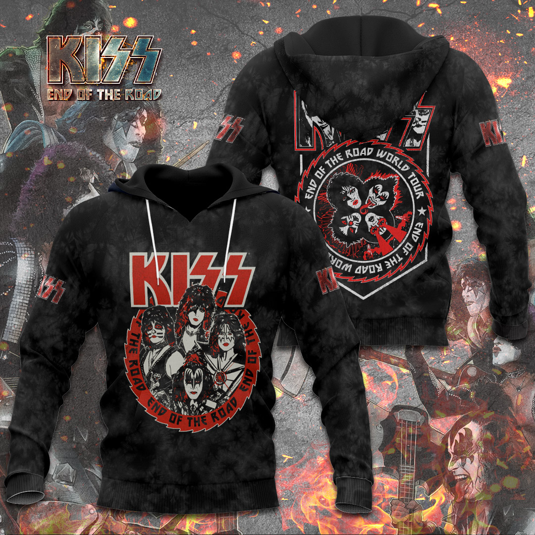 Kiss Red Skull Rock Hoodie Premium Tour Legacy Print