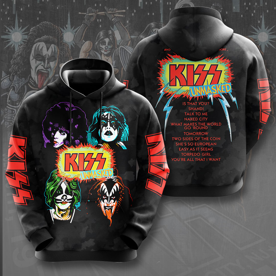 Kiss Color Portrait Tour Hoodie Multicolor Retro