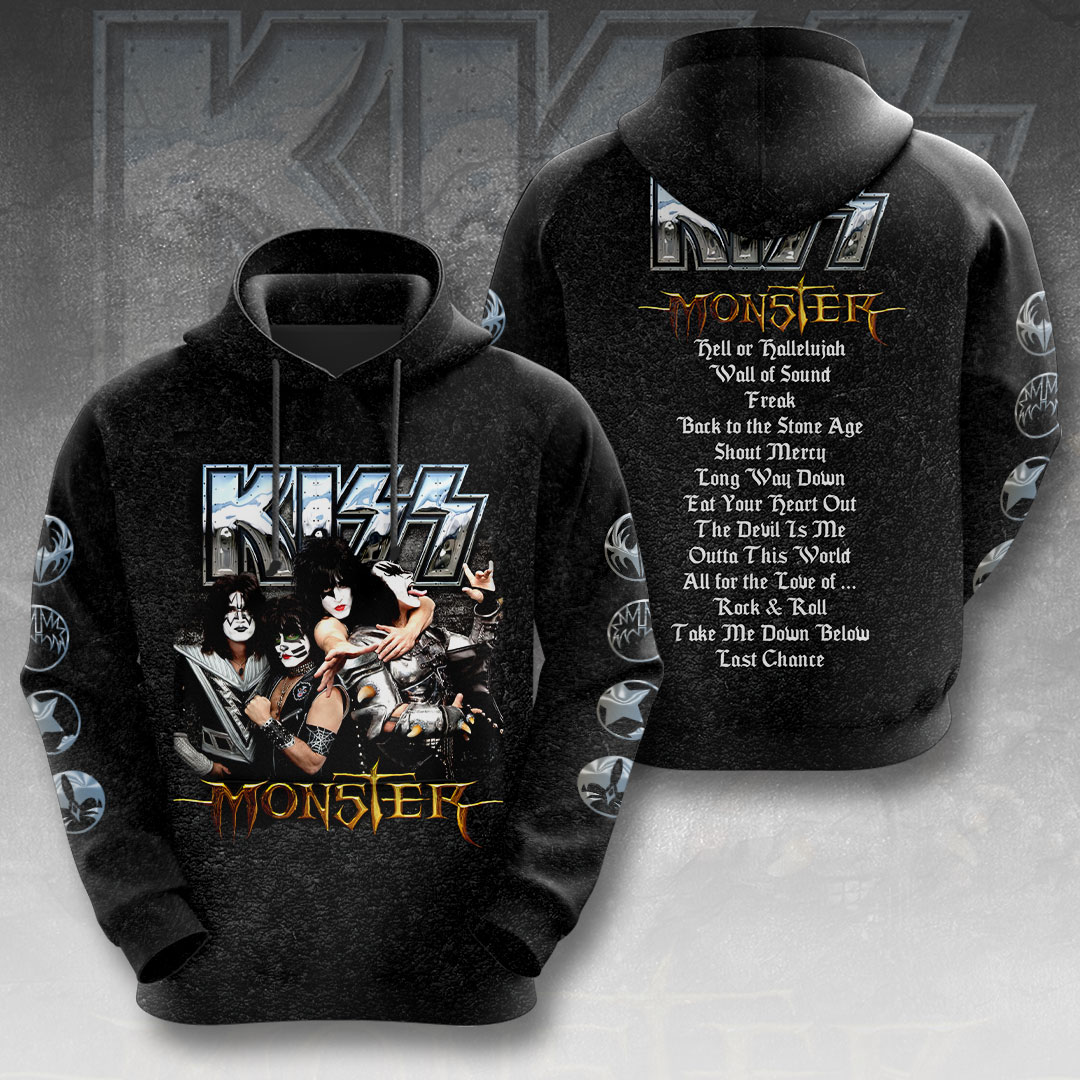 Kiss Monster World Tour Hoodie Black Graphic