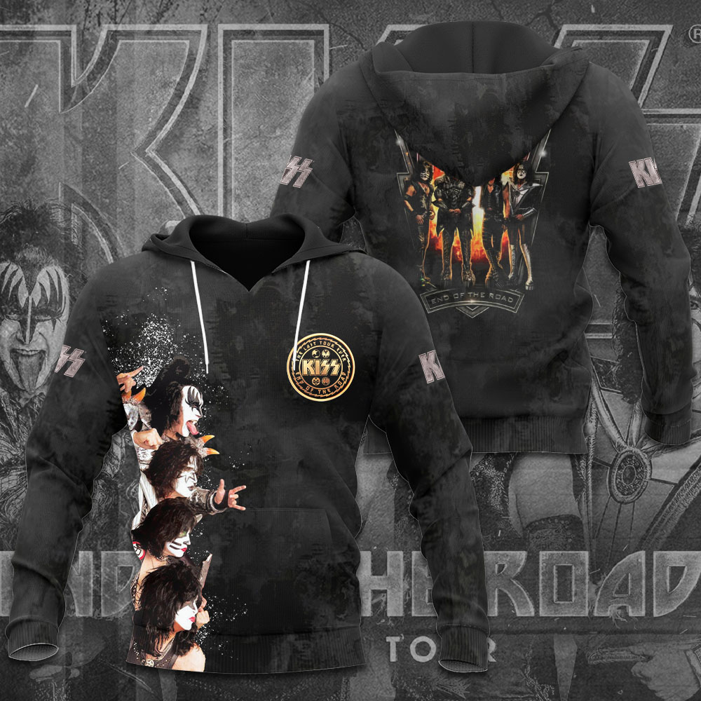 Kiss Gold Crest 50Th Tour Hoodie CollectorS Rock