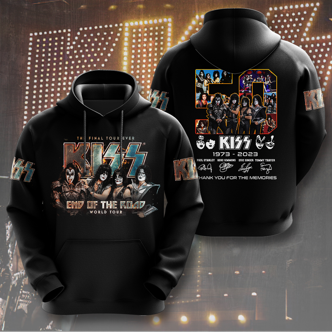 Kiss End Of The Road Tour Blue Flame Hoodie Hot Stage