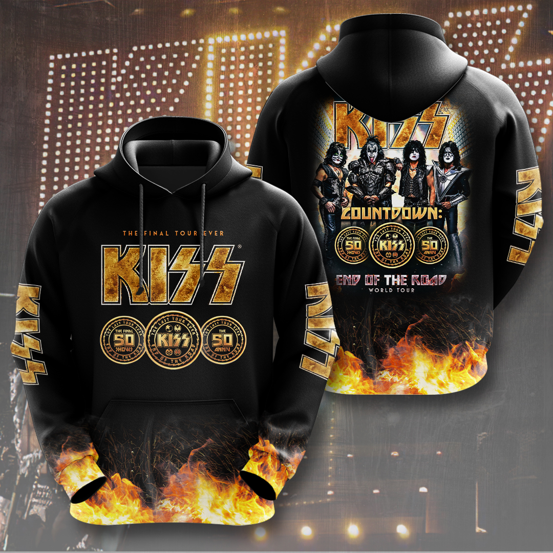 Kiss Flame Stage Hoodie 50 Years Legacy Fire
