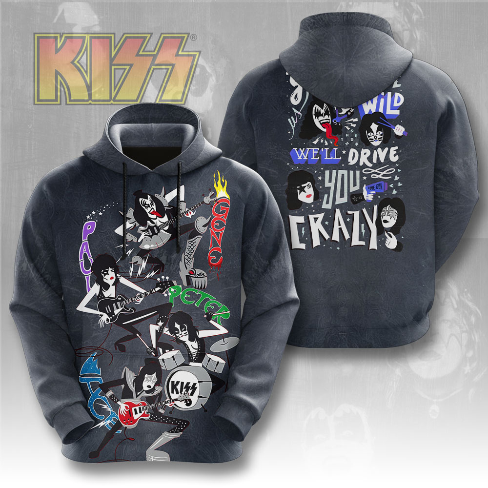 Kiss Wild Drive Graphic Hoodie Rock & Roll Fantasy