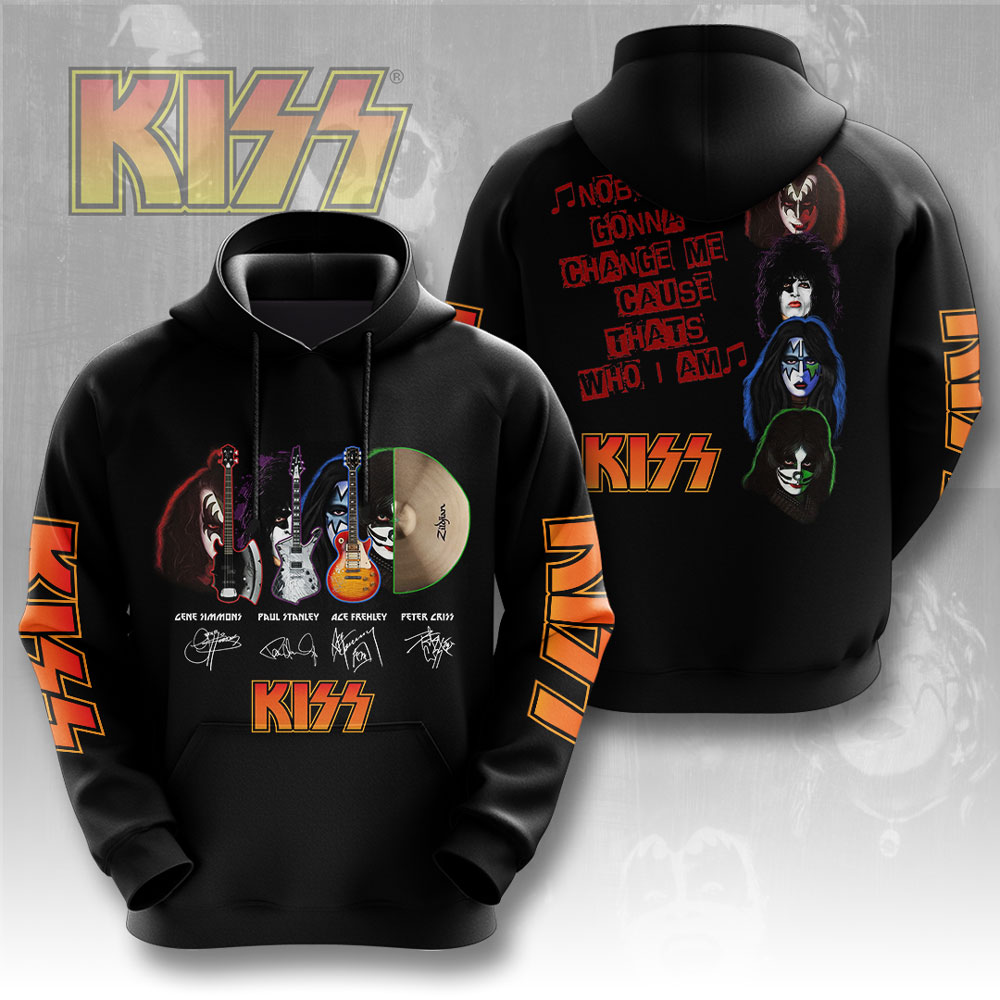 Kiss 70S Classic Black Hoodie Rock Legends Reunion
