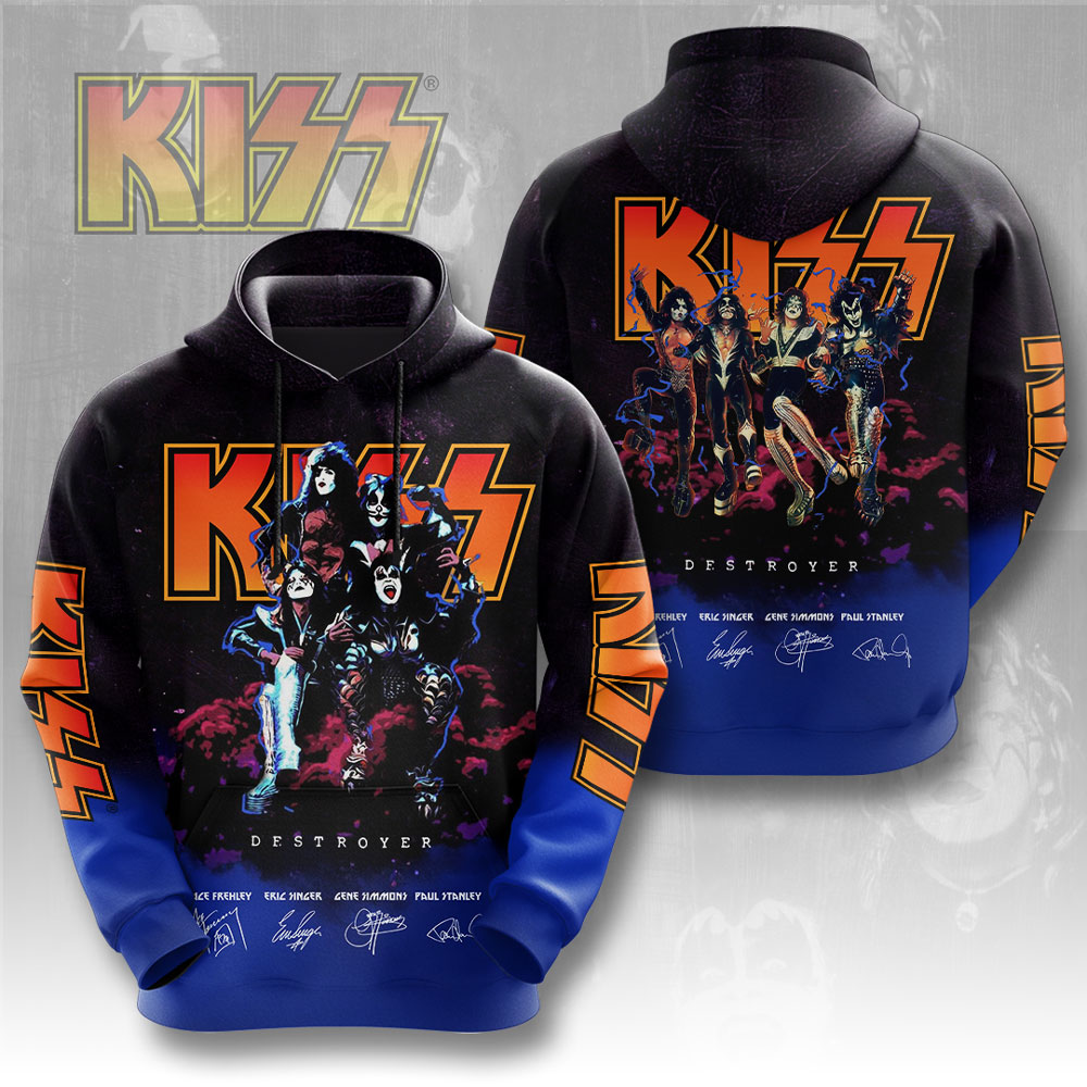 Kiss Multiface Legends Hoodie Neon Tribute