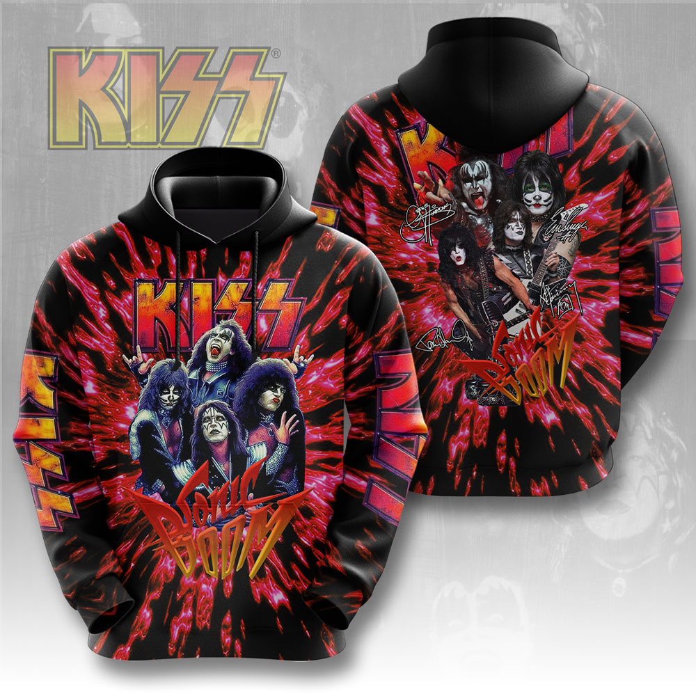 Kiss Firestorm 2025 Tour Hoodie Red Explosion