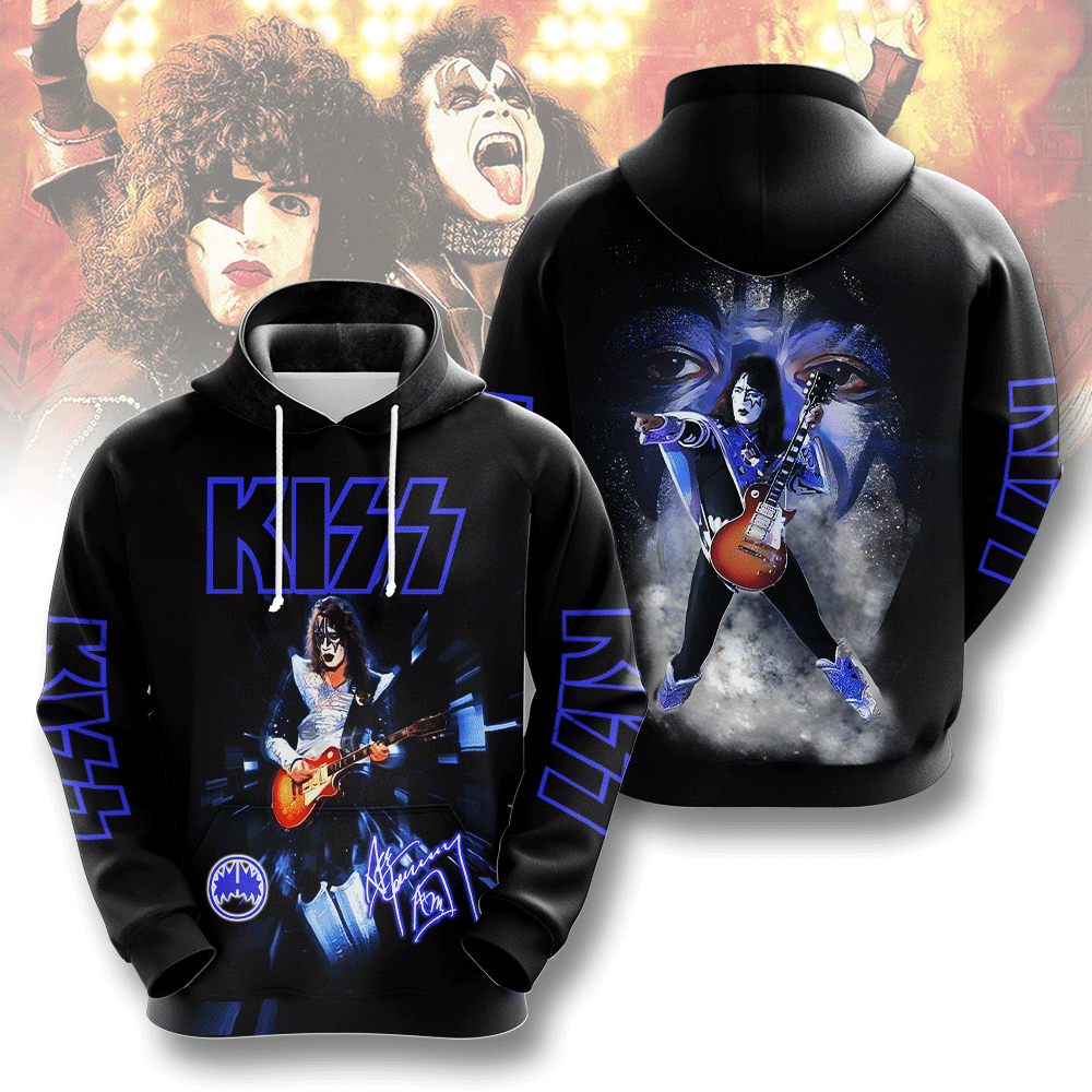 Kiss Ace Frehley Blue Moonlight Tour Hoodie Electric Shadows