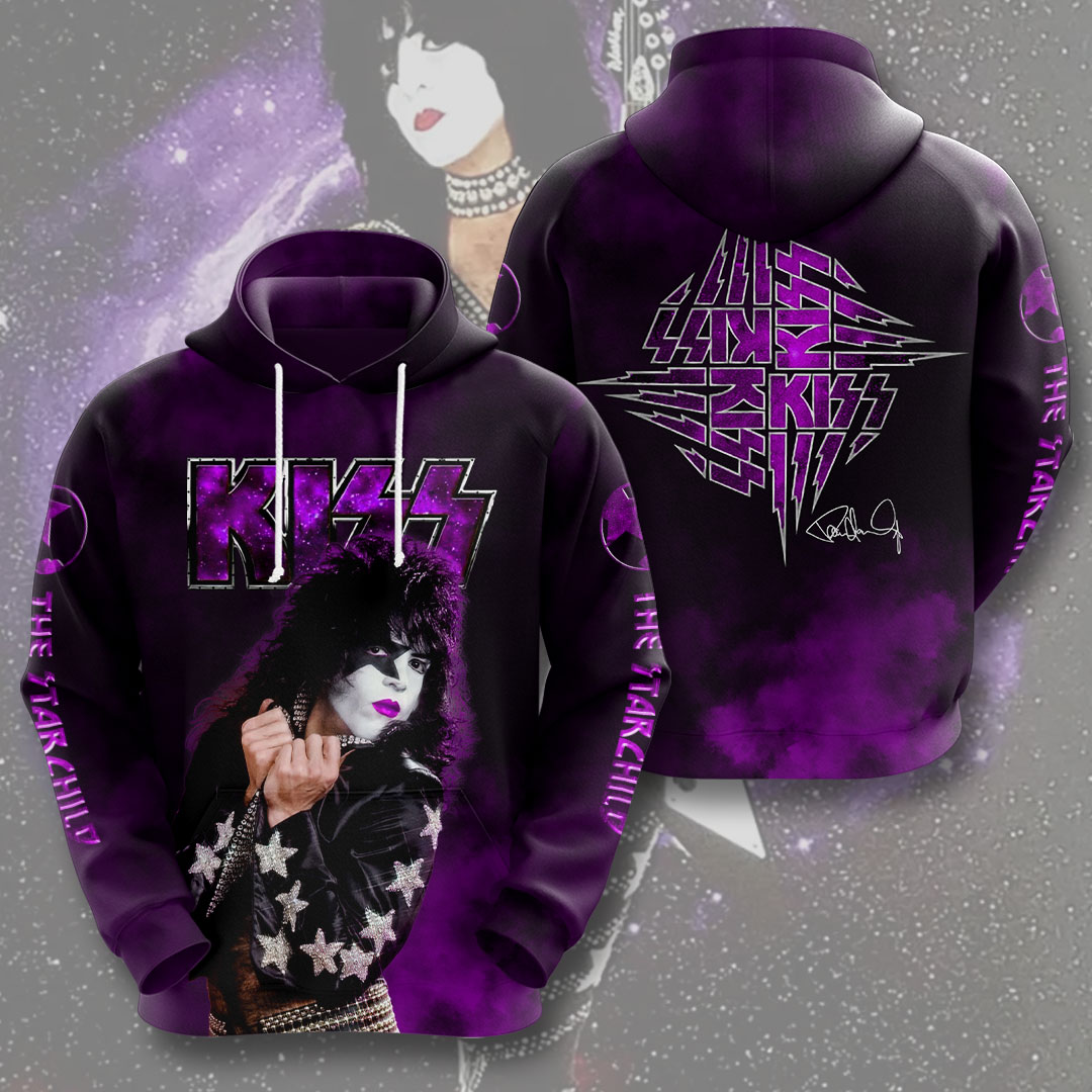 Kiss The Starchild Purple Autograph Hoodie Stage Legend