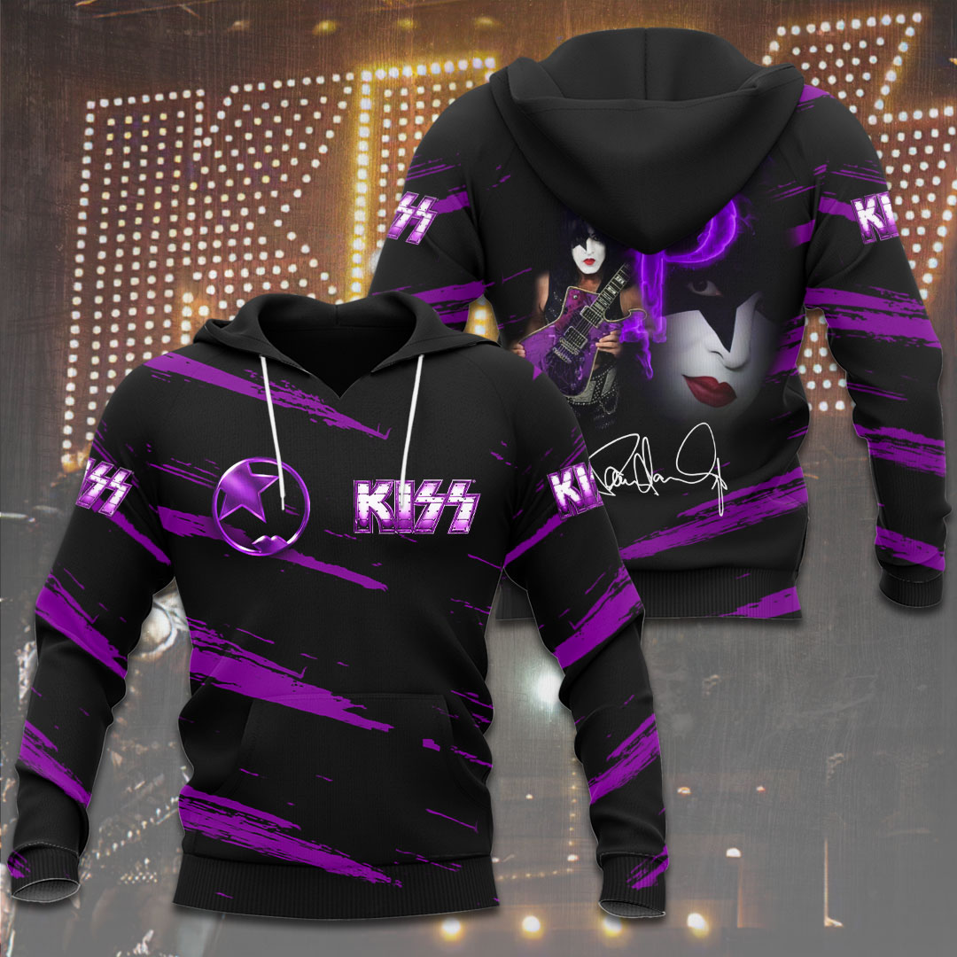 Kiss Paul Stanley Purple Autograph Hoodie The Starchild