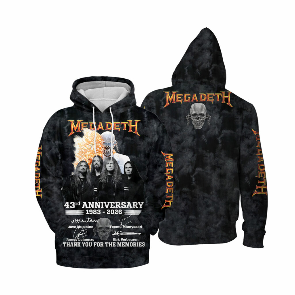 Megadeth Tour 1983-2026 43Rd Anniversary  Hoodie