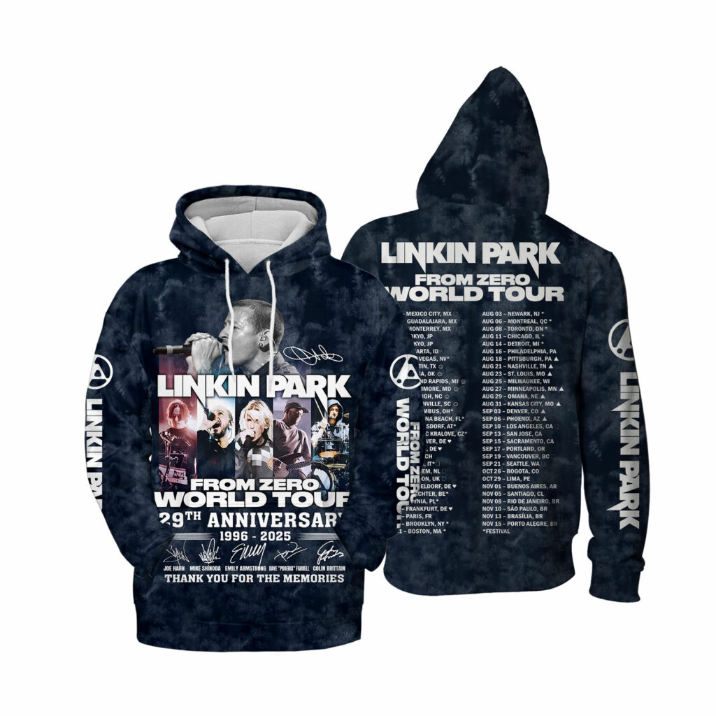 Linkin Park Fromzero World Tour 2025 Navy Hoodie