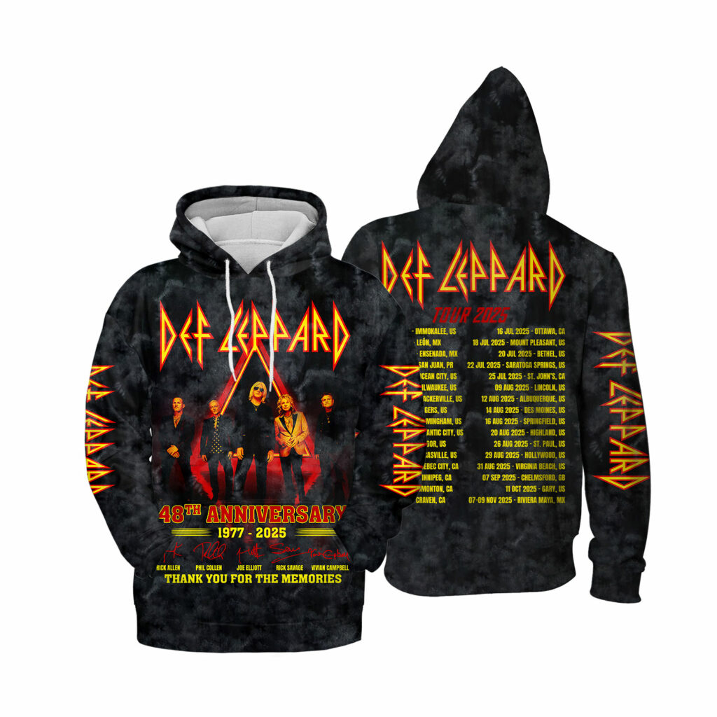 Def Leppard Tour 2025 Aop 3D  Hoodie For Women