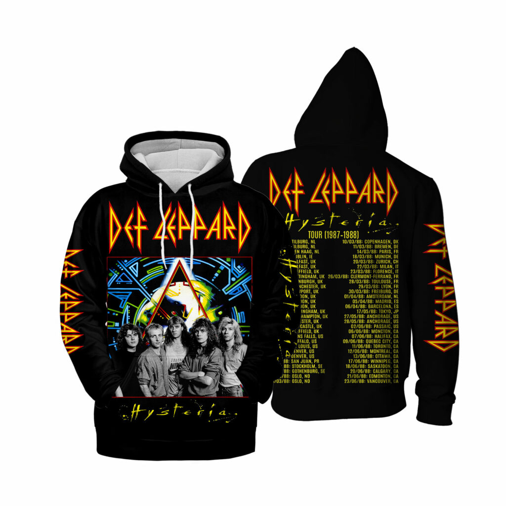 Def Leppard Hysteria World Tour 1987-1988 Aop 3D  Hoodie