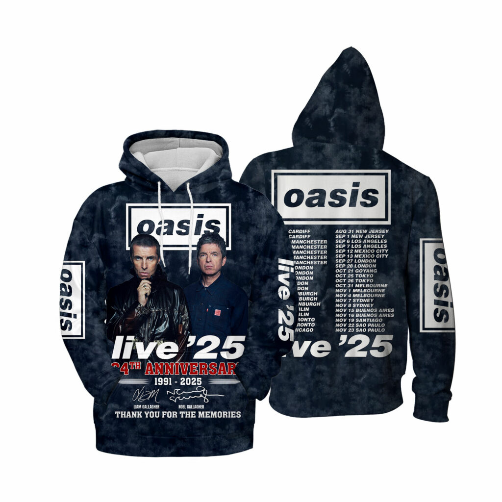 Oasis Live 25 Tour 2025  Hoodie Navy