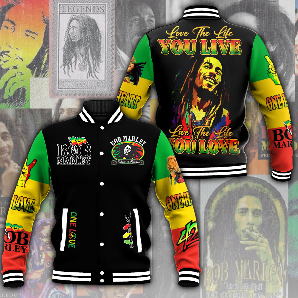 Bob Marley Music Baseball Jacket For Fan