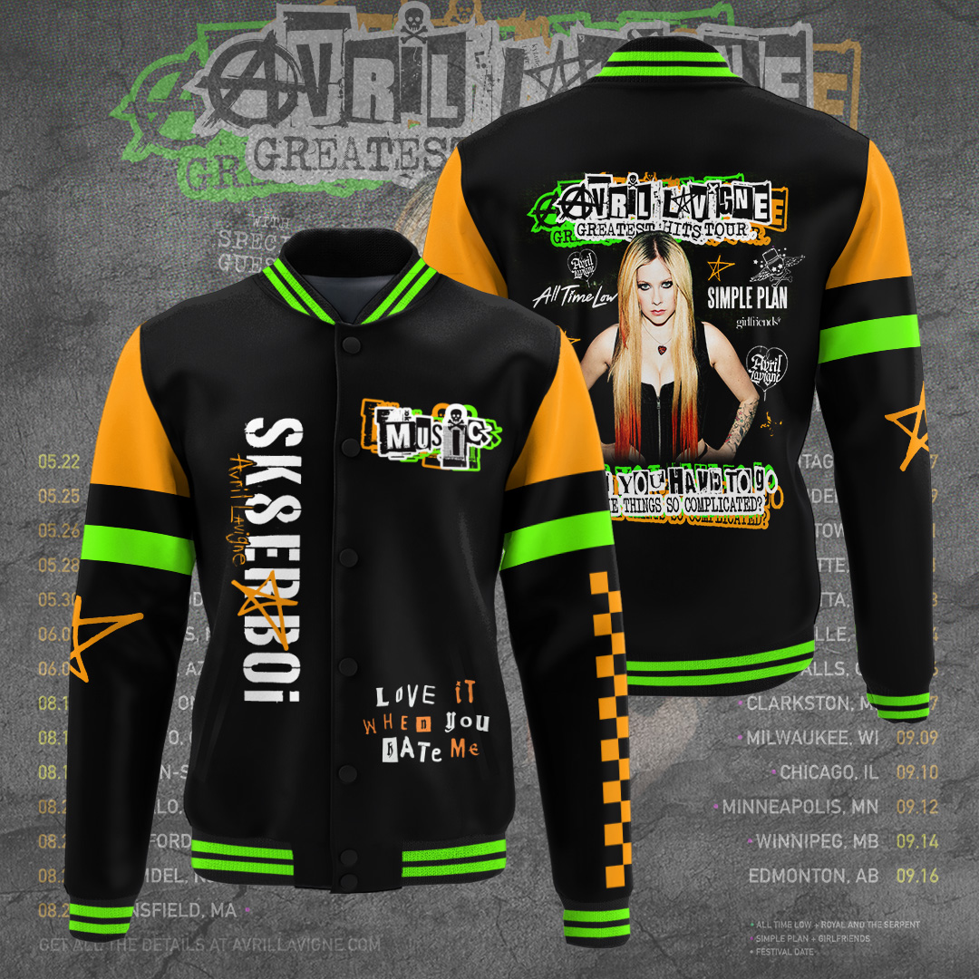 Avril Lavigne Music Baseball Jacket For Fan
