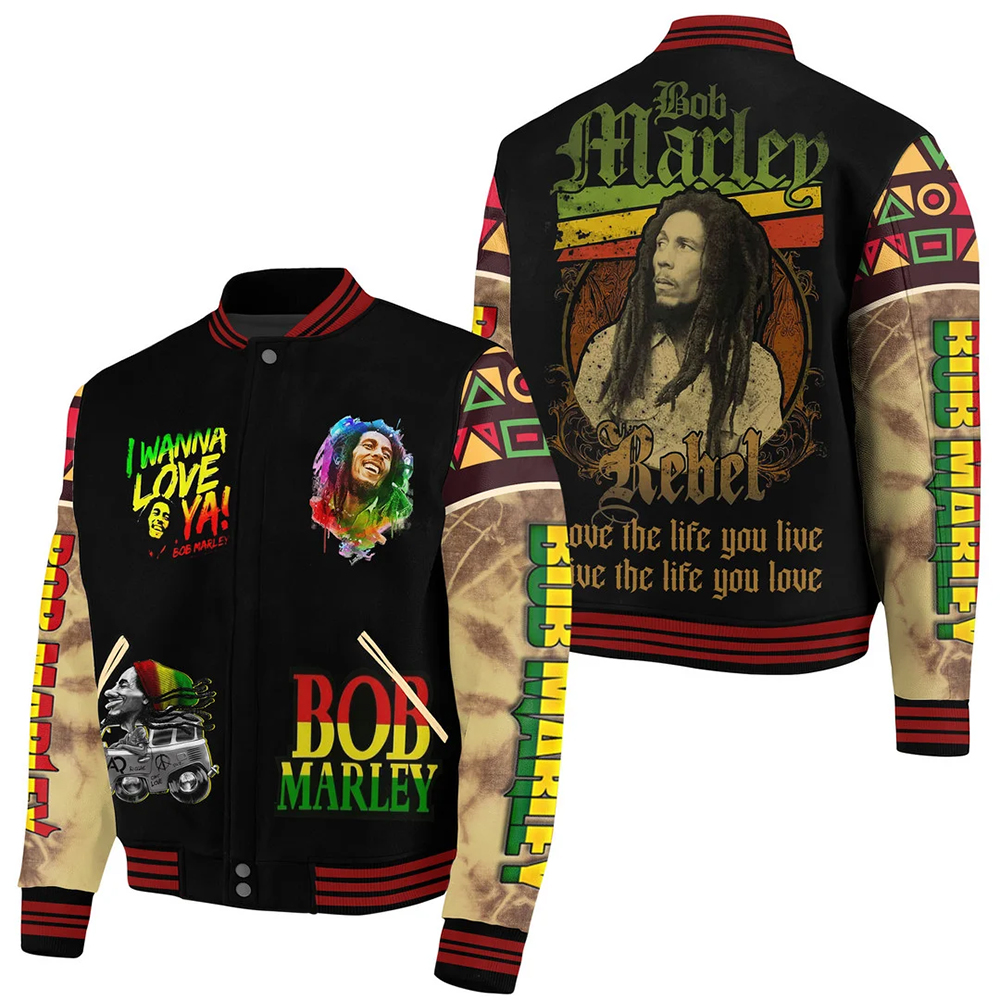 Bob Marley Music Baseball Jacket For Fan
