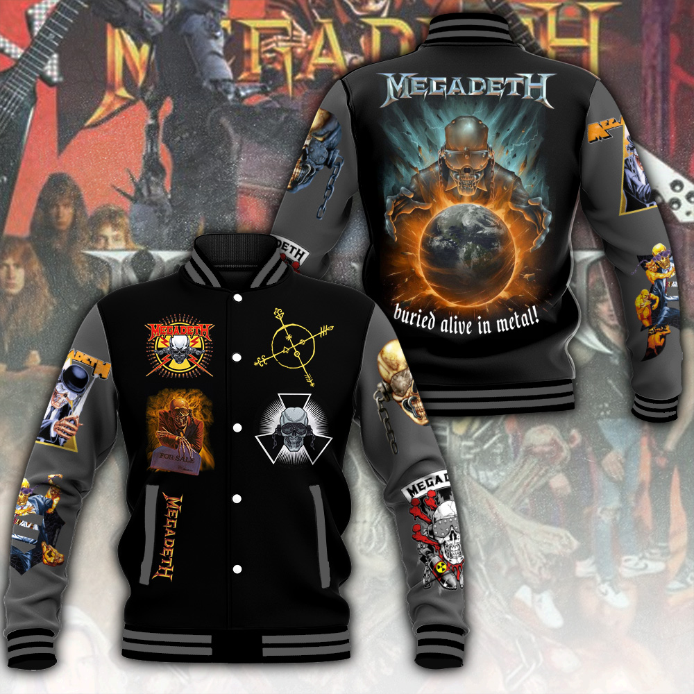 Megadeth Band Music Baseball Jacket For Fan