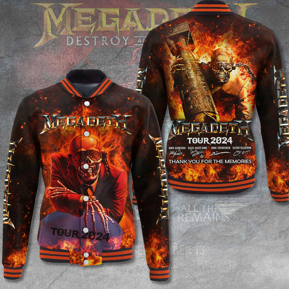 Megadeth Band Music Baseball Jacket For Fan