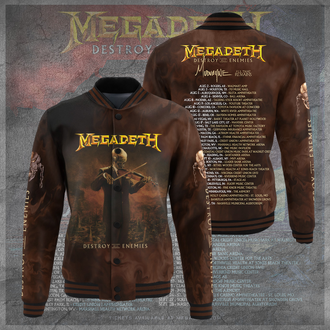 Megadeth Band Music Baseball Jacket For Fan