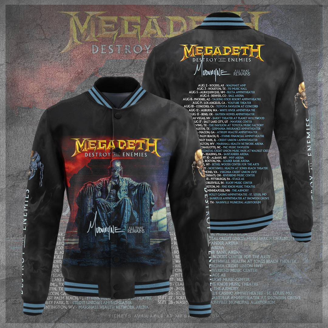 Megadeth Band Music Baseball Jacket For Fan