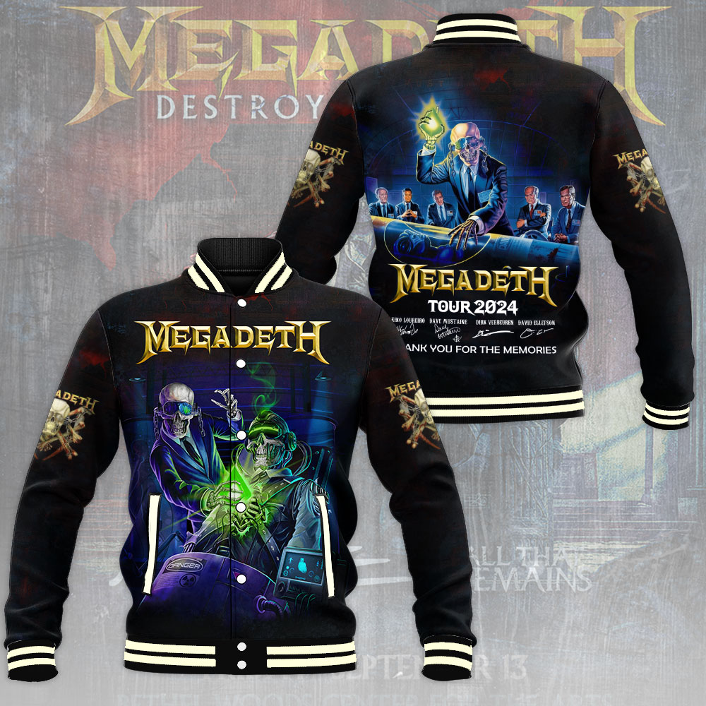 Megadeth Band Music Baseball Jacket For Fan