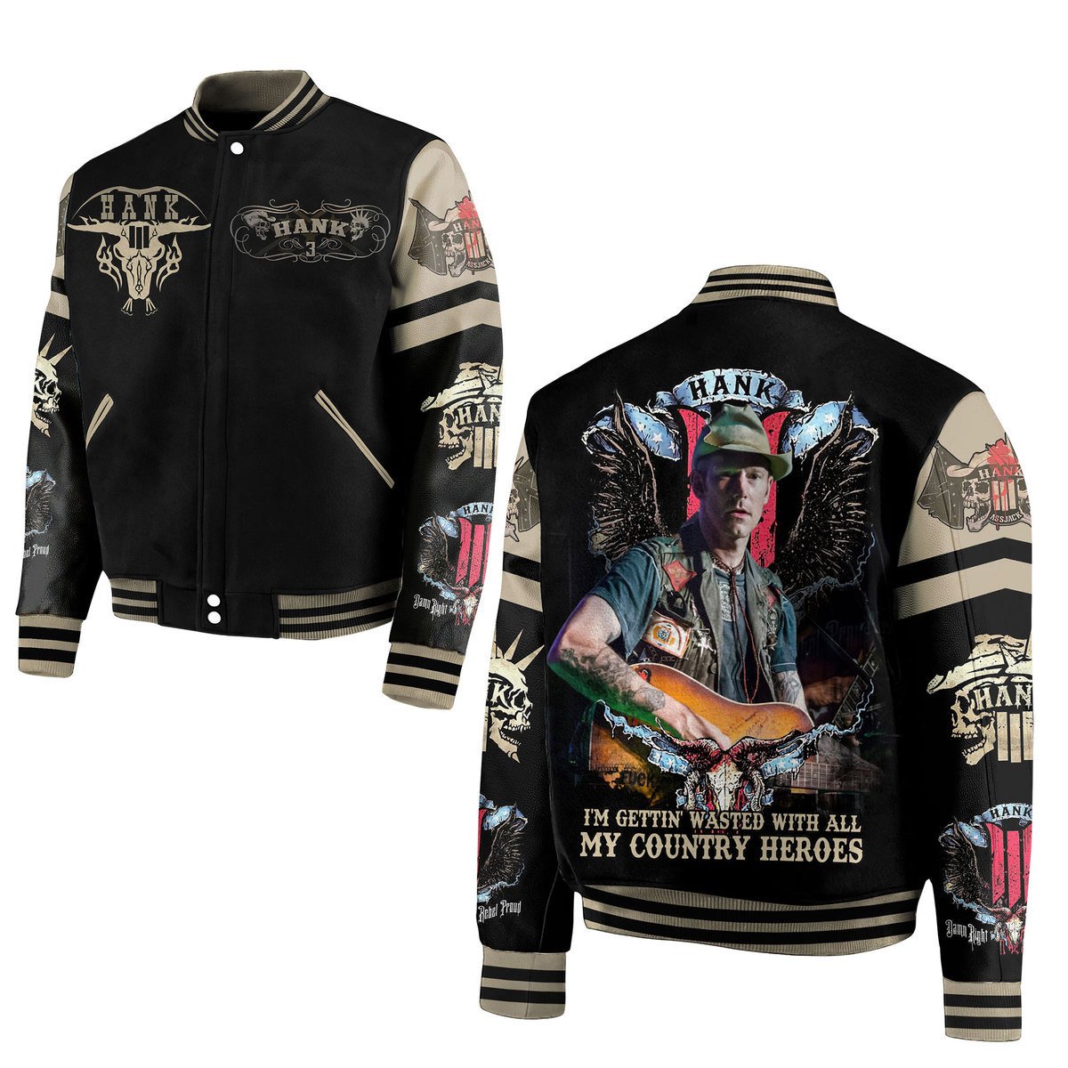 Hank Iii New Bomber Baseball Jacket For Fan