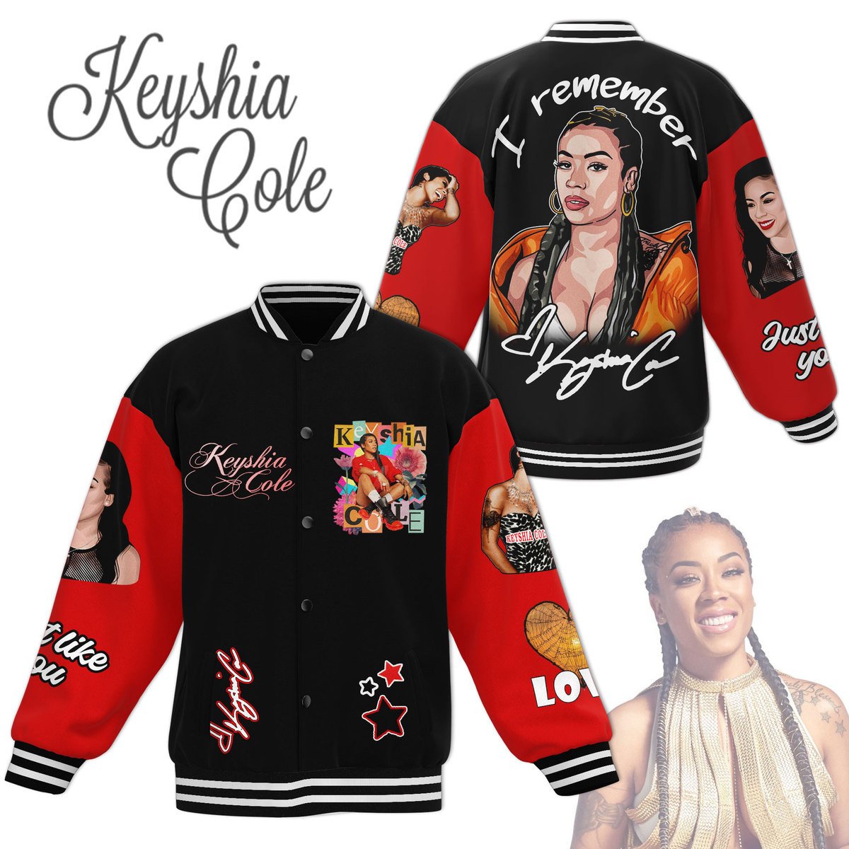 Keyshia Cole New Bomber Baseball Jacket For Fan