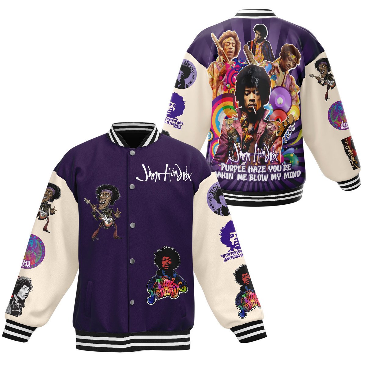 Jimi Hendrix New Bomber Baseball Jacket For Fan
