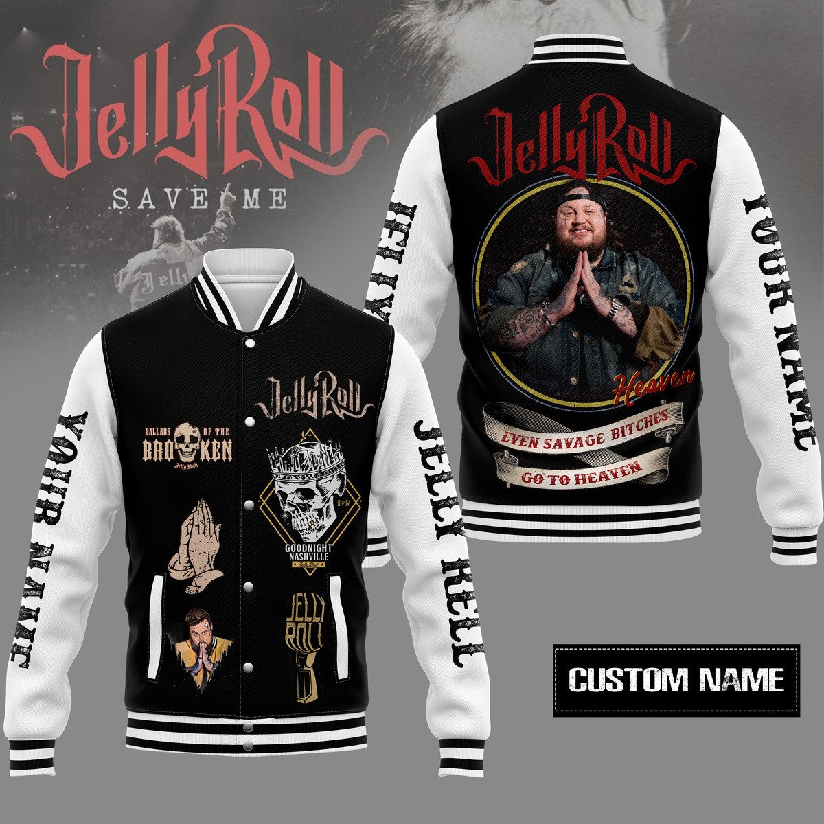 Jelly Roll New Bomber Baseball Jacket For Fan