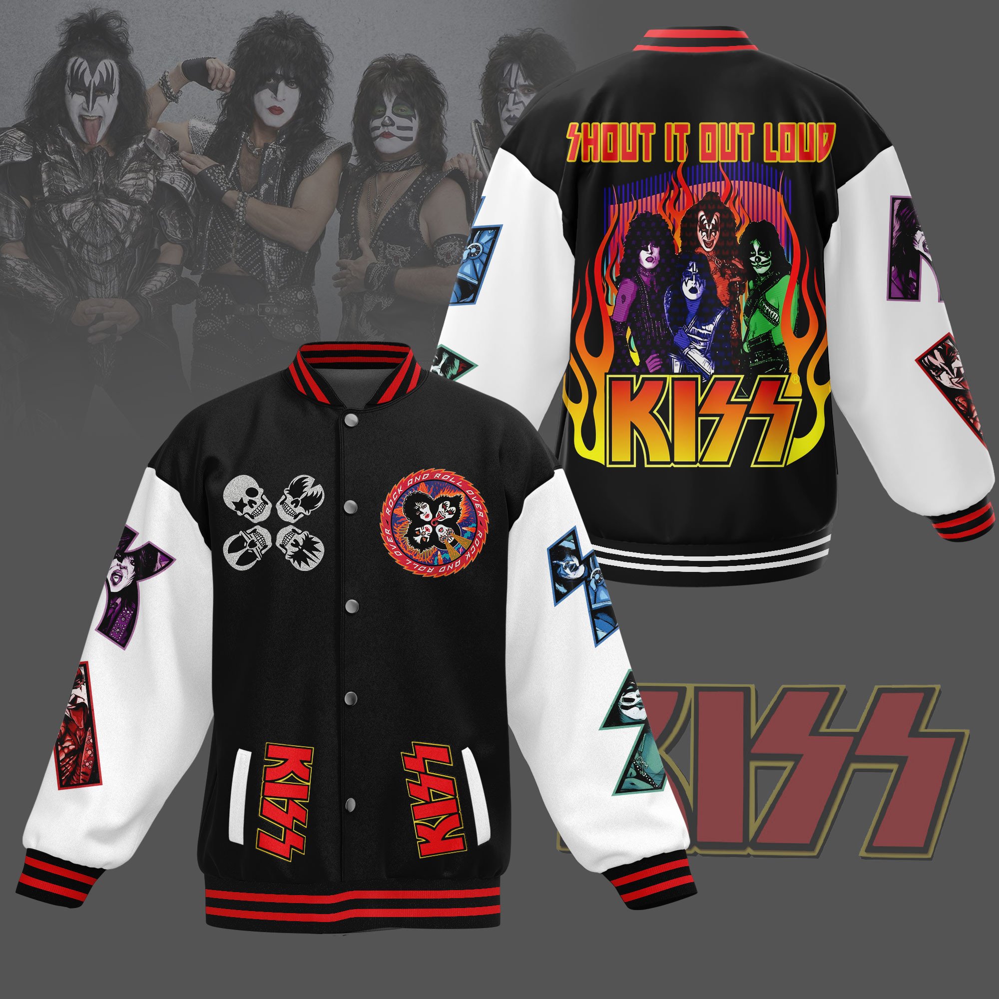 Kiss New Bomber Baseball Jacket For Fan