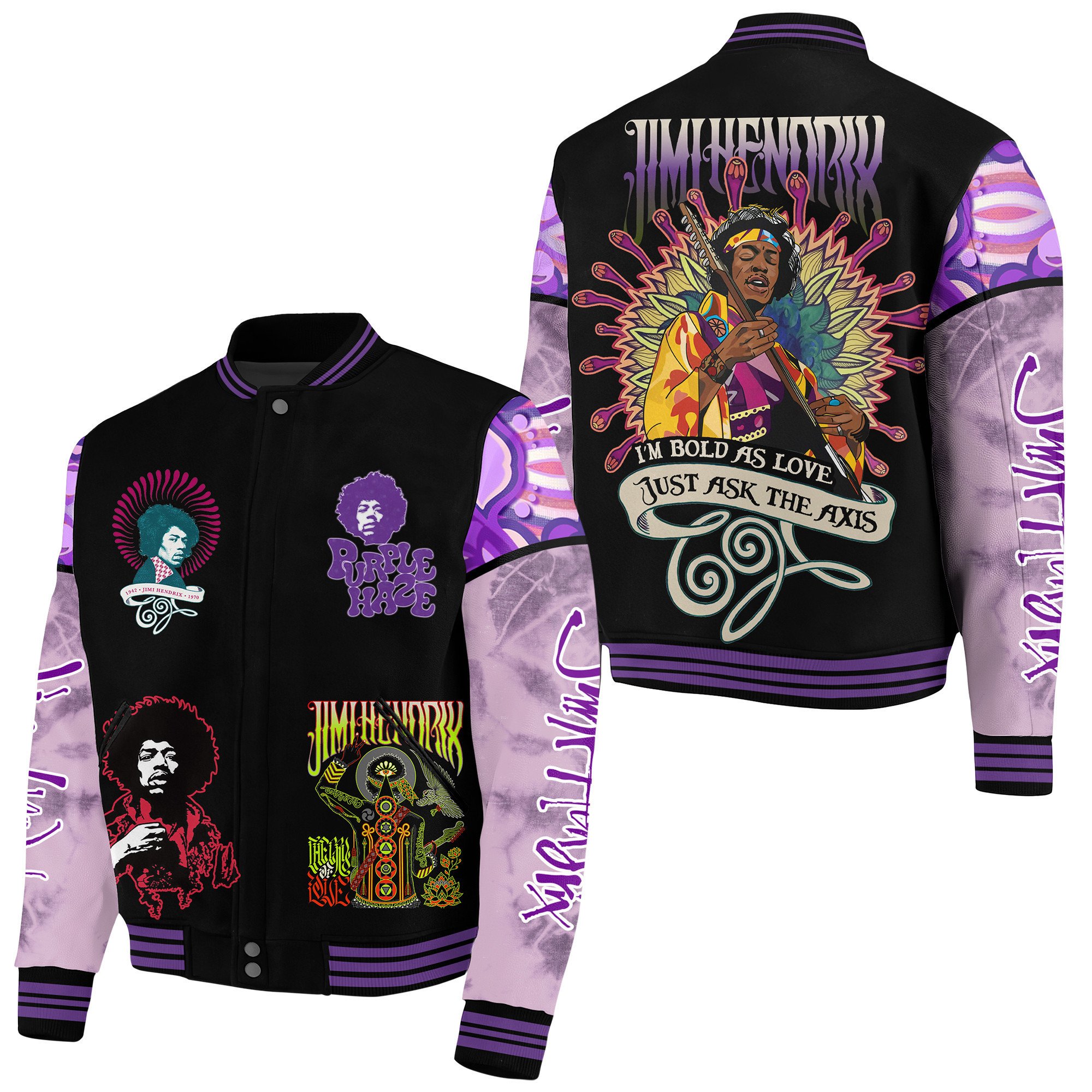 Jimi Hendrix New Bomber Baseball Jacket For Fan