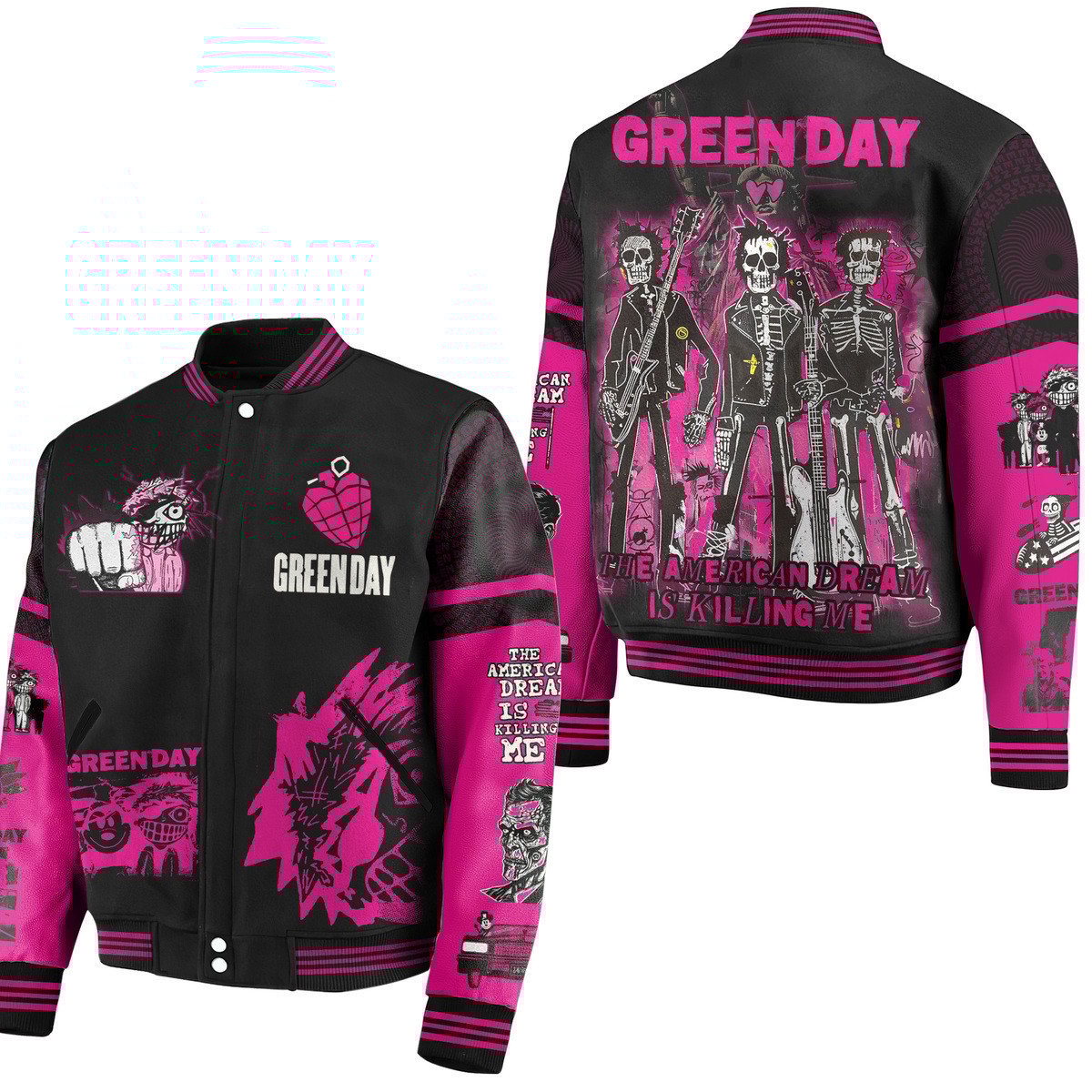 Green Day New Bomber Baseball Jacket For Fan