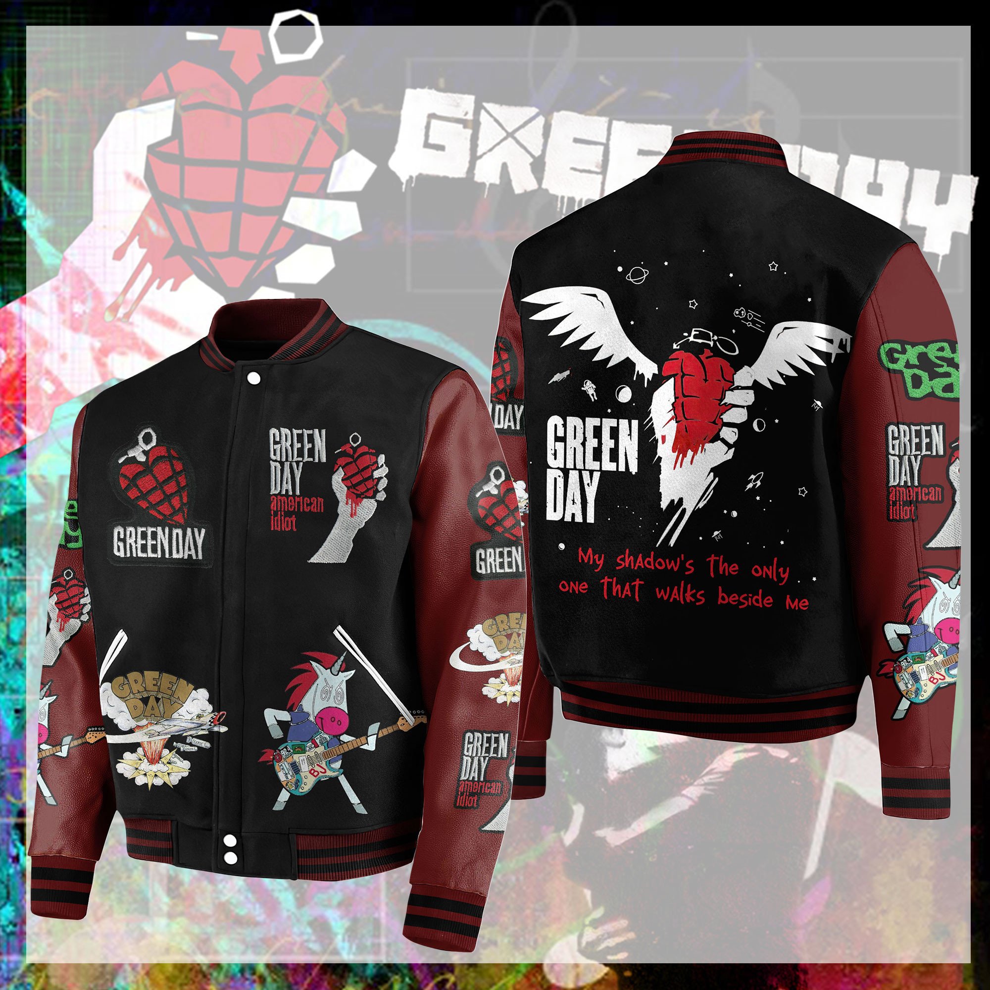 Green Day New Bomber Baseball Jacket For Fan