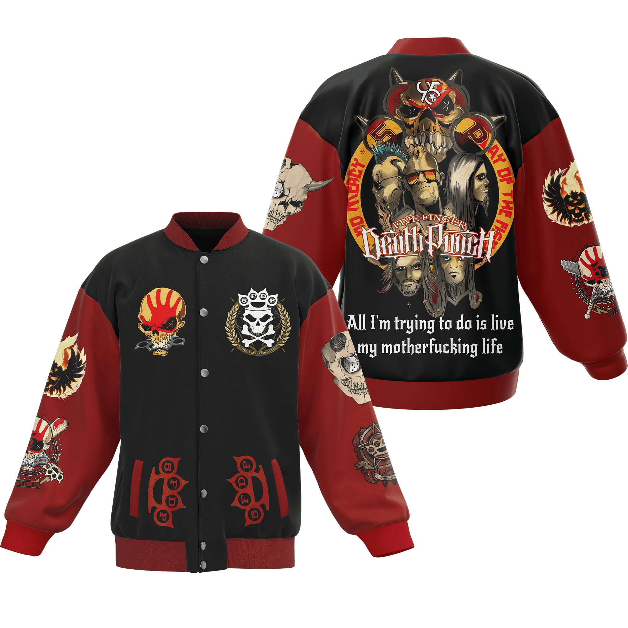 Five Finger Death Punch New Bomber Baseball Jacket For Fan
