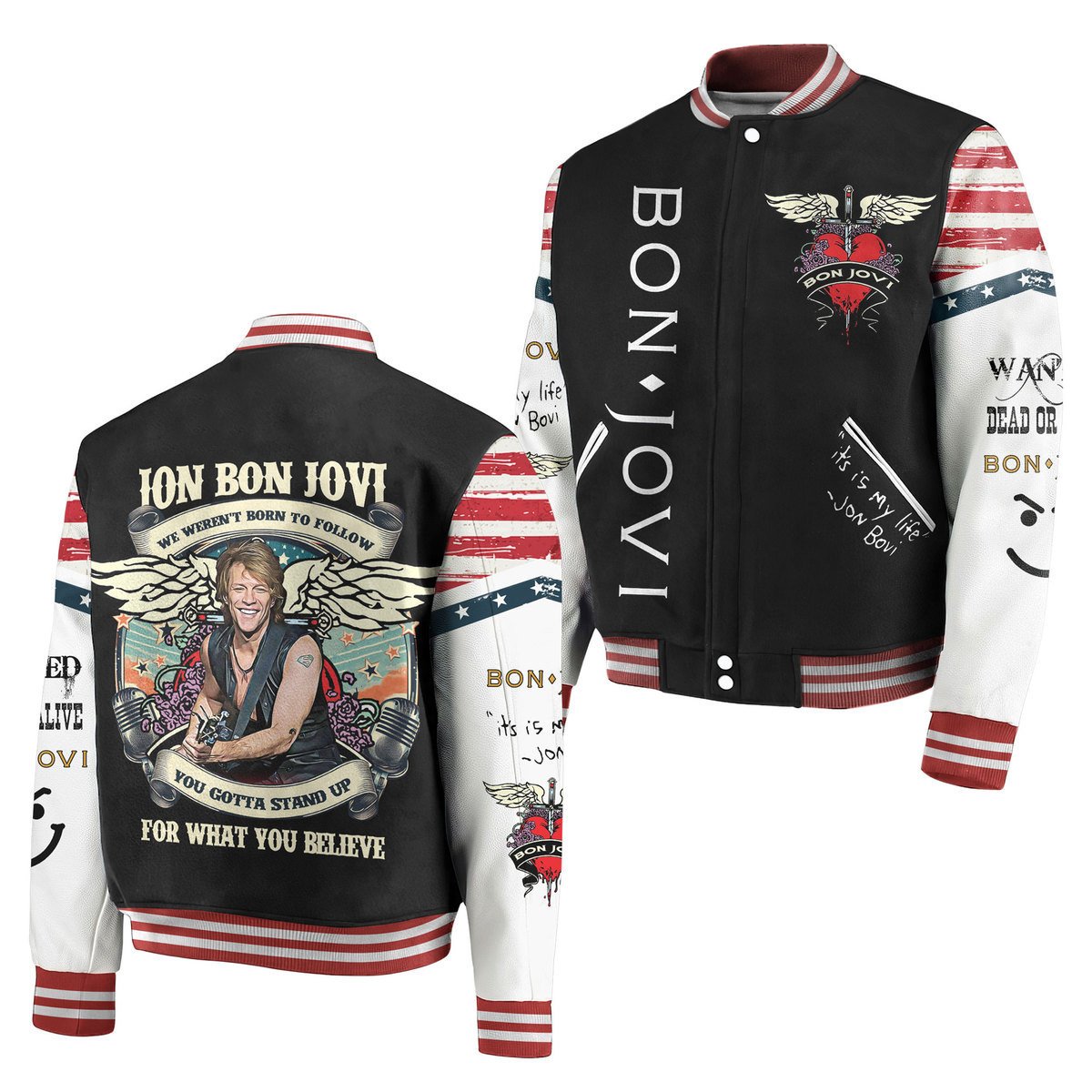 Bon Jovi New Bomber Baseball Jacket For Fan