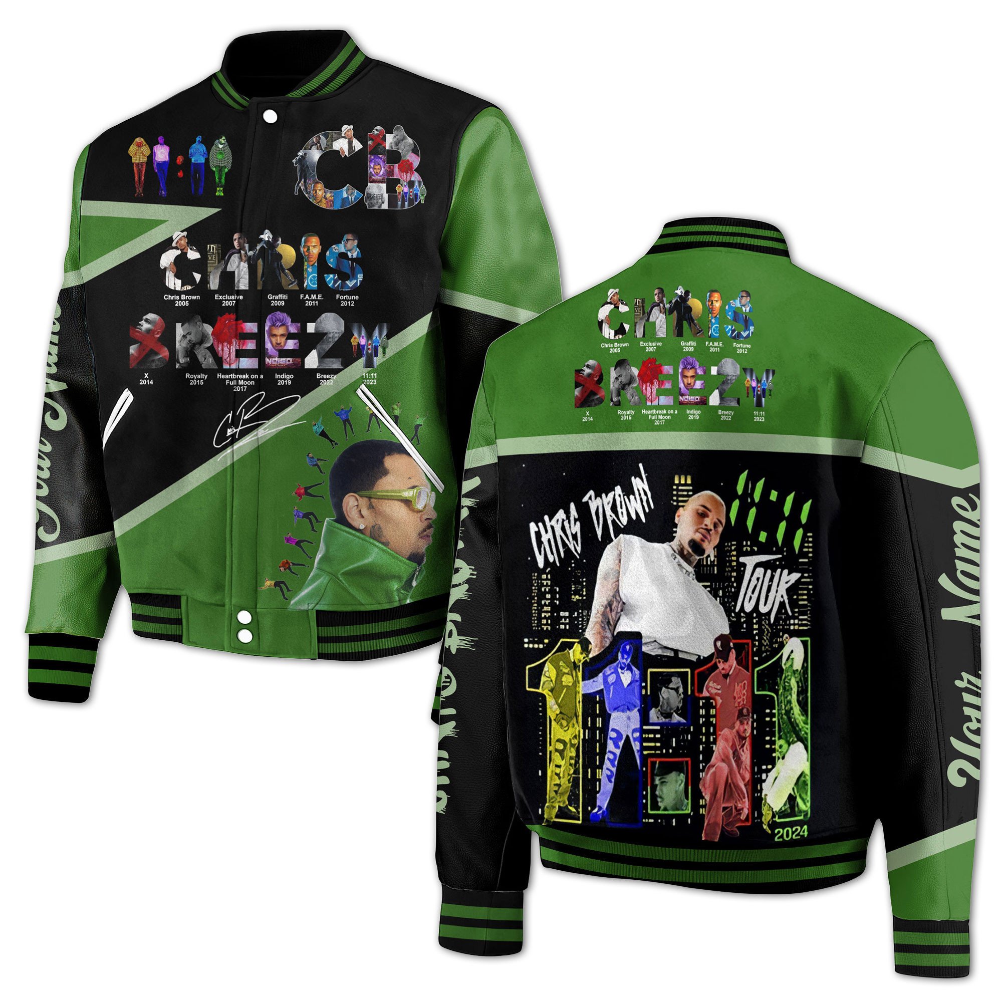 Chris Brown New Bomber Baseball Jacket For Fan