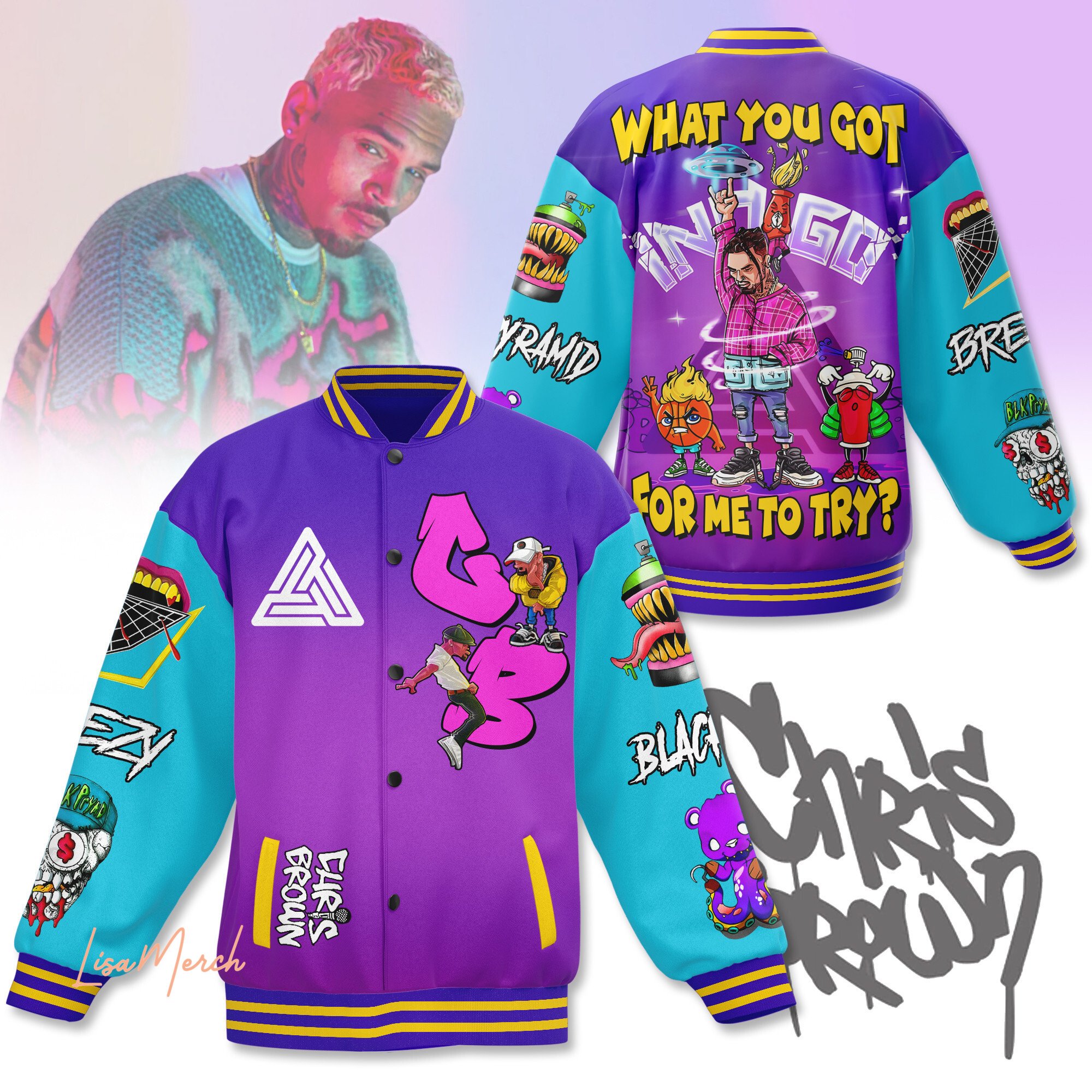 Chris Brown New Bomber Baseball Jacket For Fan