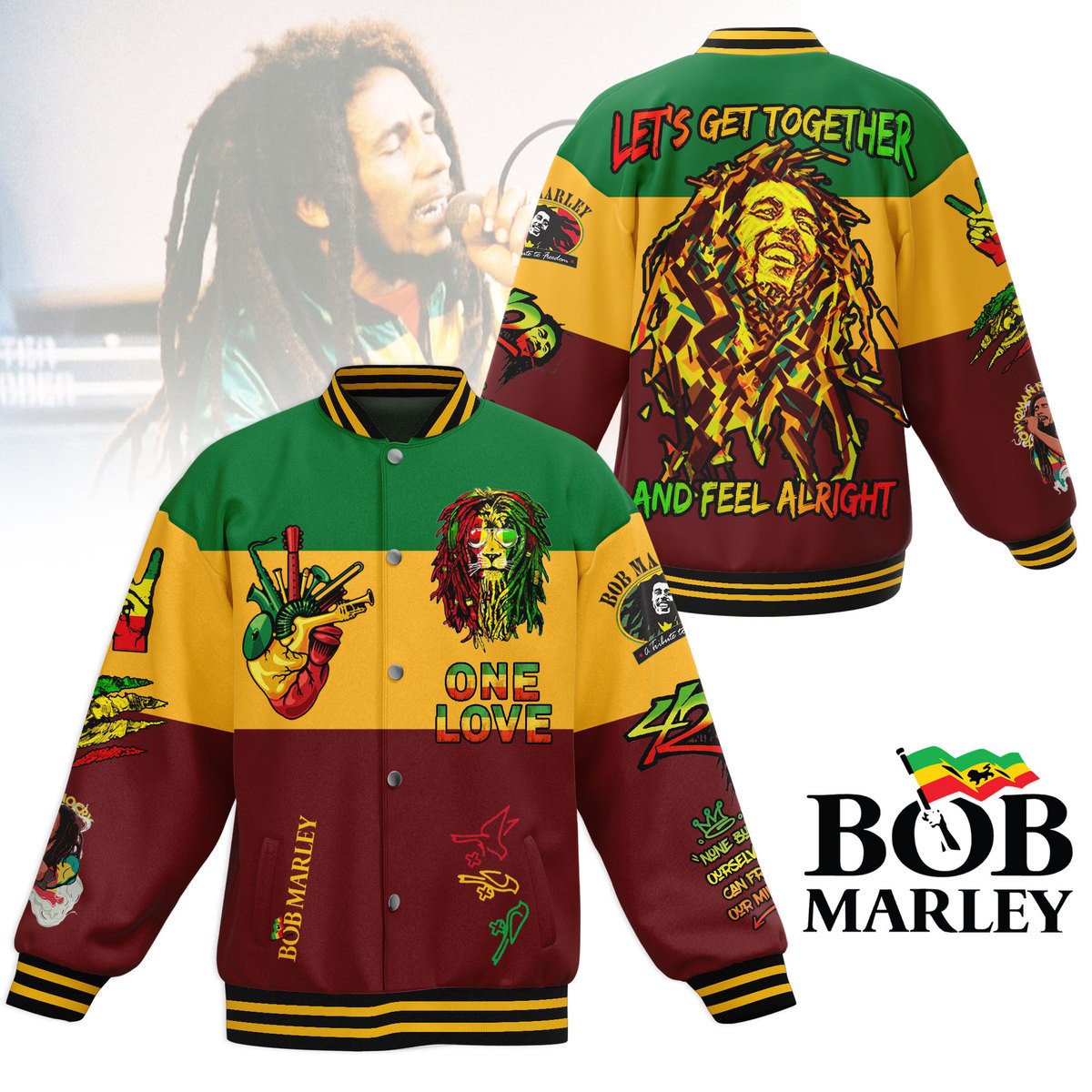 Bob Marley New Bomber Baseball Jacket For Fan