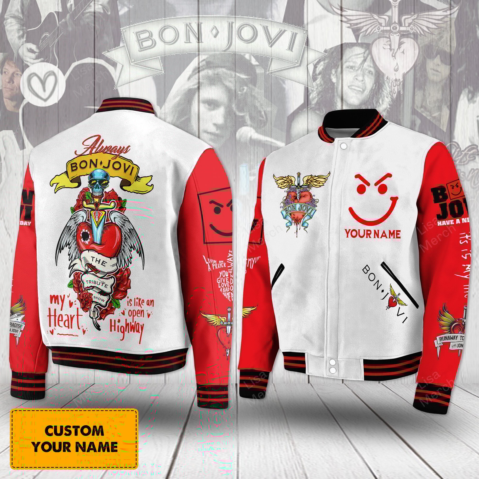 Bon Jovi New Bomber Baseball Jacket For Fan