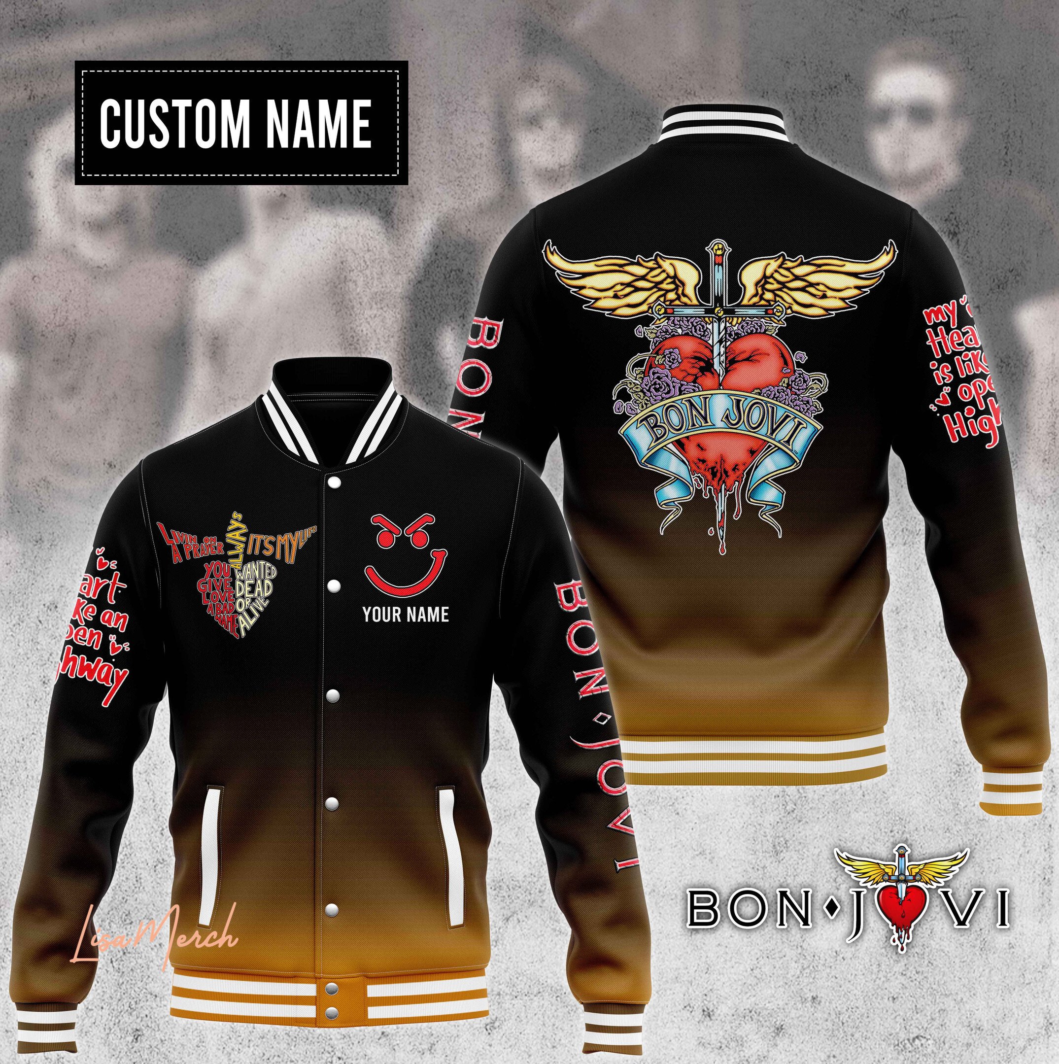 Bon Jovi New Bomber Baseball Jacket For Fan