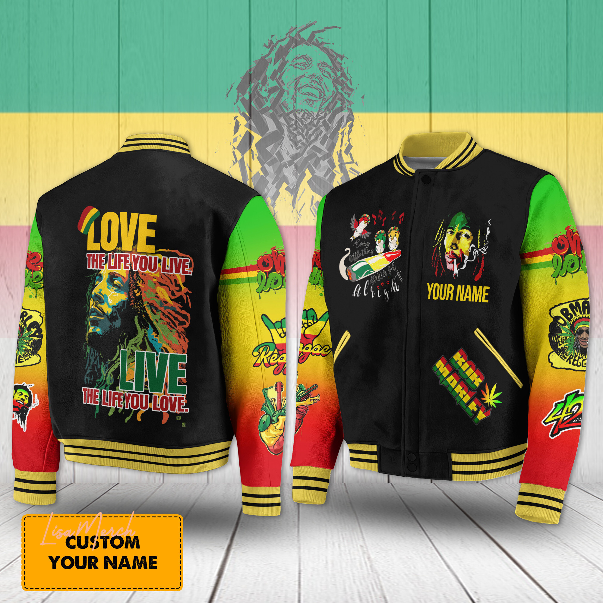 Bob Marley New Bomber Baseball Jacket For Fan