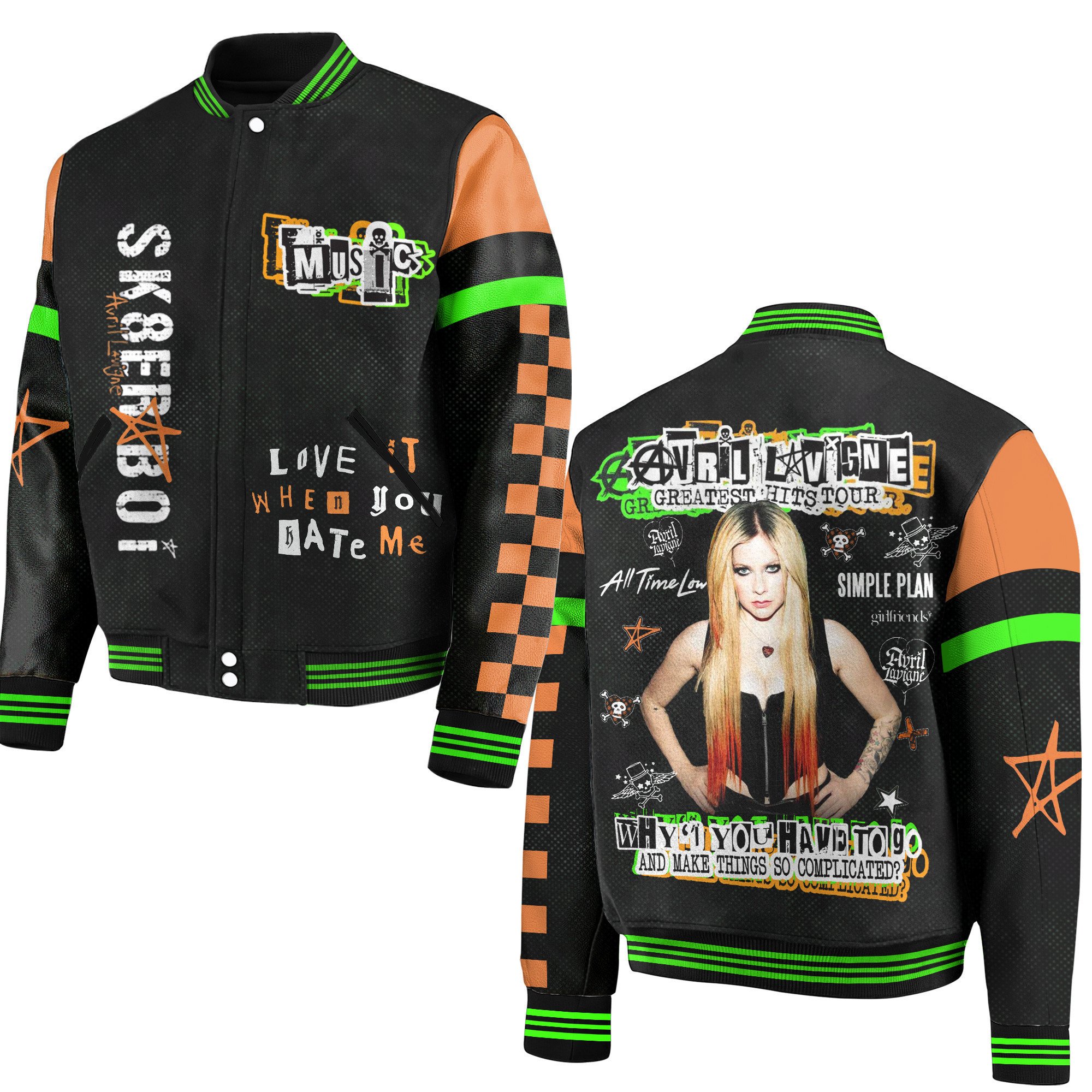 Avril Lavigne New Bomber Baseball Jacket For Fan