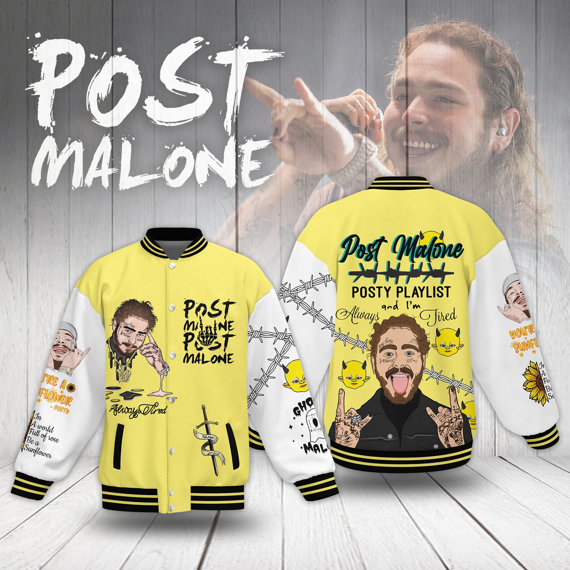 Post Malone New Bomber Baseball Jacket For Fan