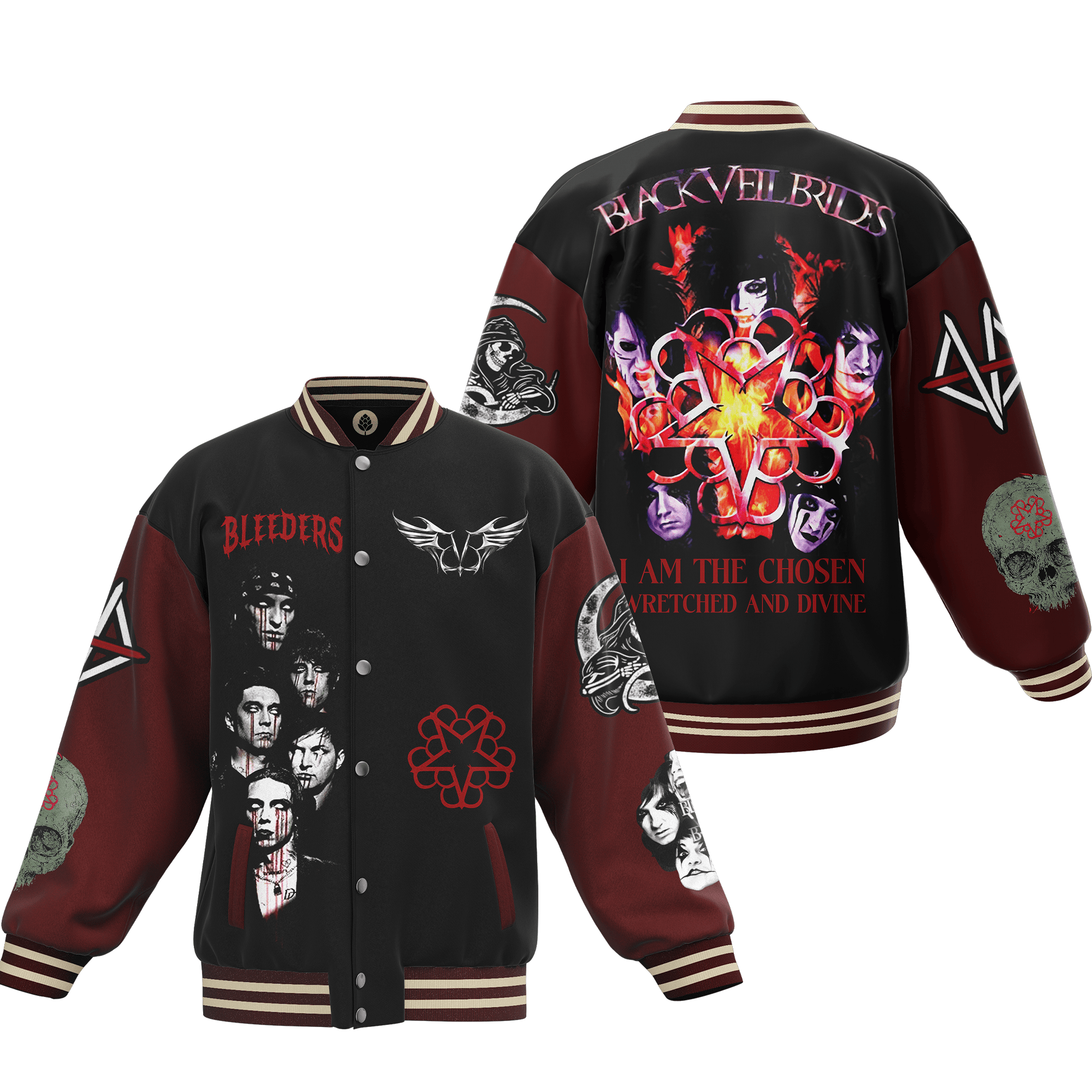 Black Veil Brides New Bomber Baseball Jacket For Fan