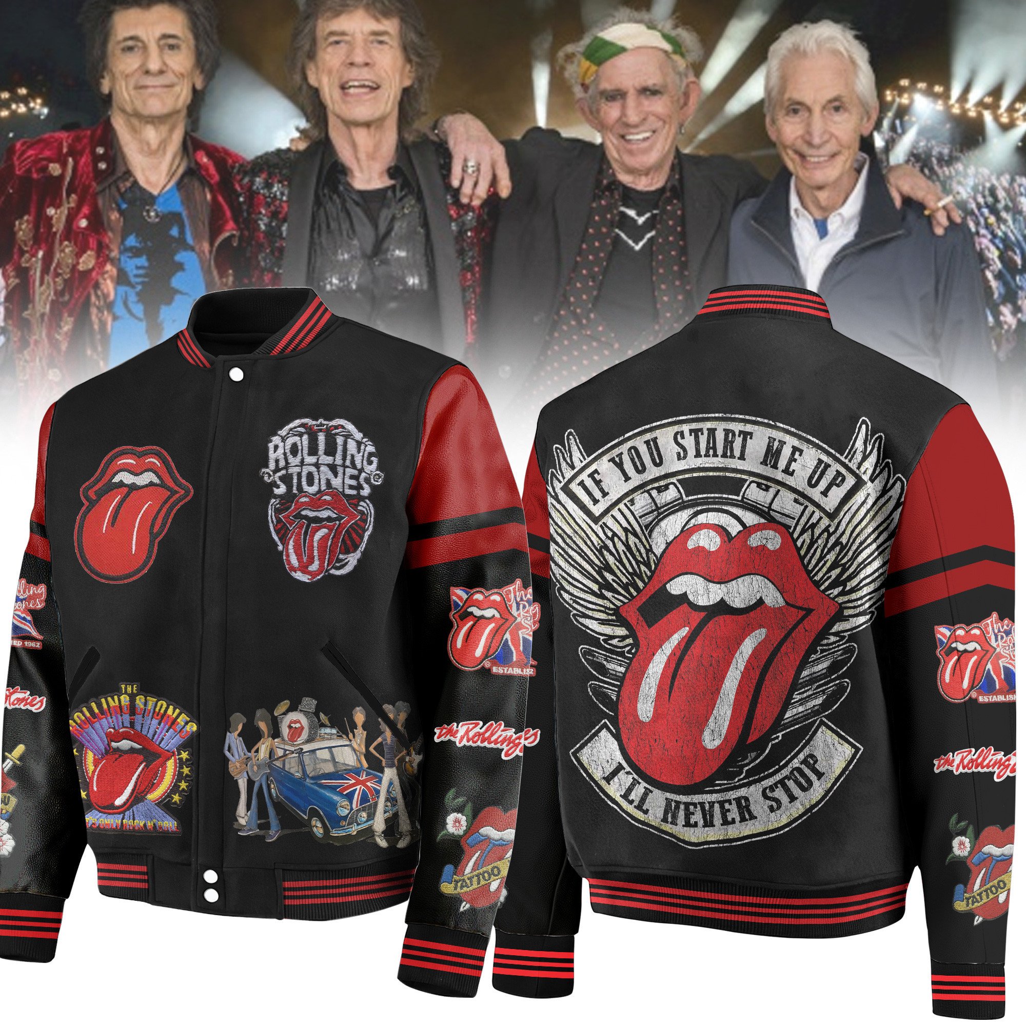 The Rolling Stones New Bomber Baseball Jacket For Fan