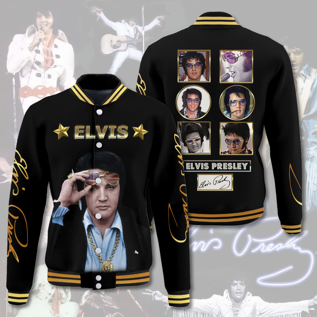 Elvis Forever Legacy Varsity  Blue Iconic Print