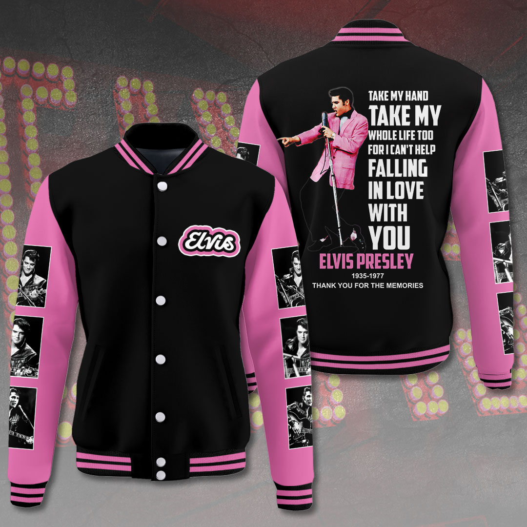 Elvis Tribute 90 Years Varsity  Gold Celebration Jacket