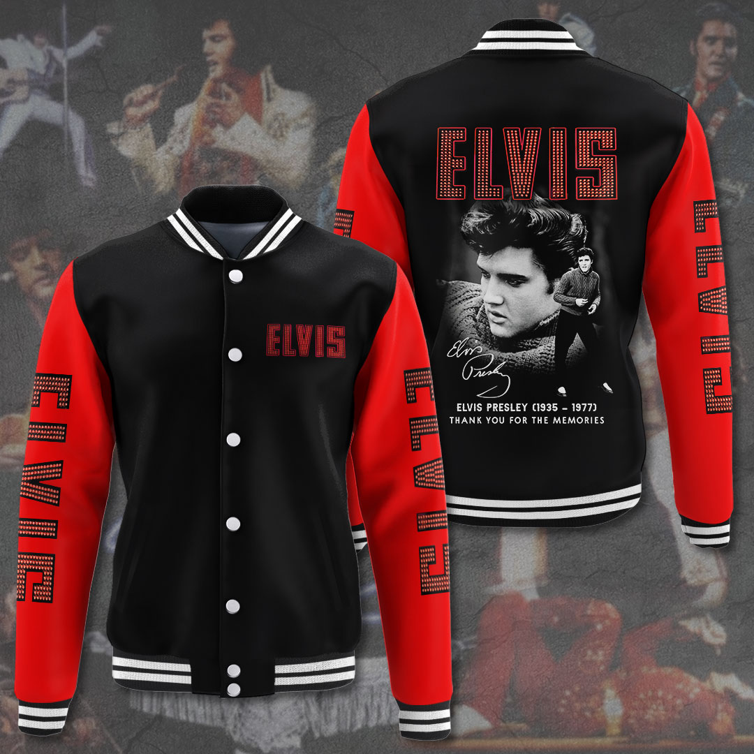 Elvis Inspired Gold Crown Varsity Jacket Tribute Collector