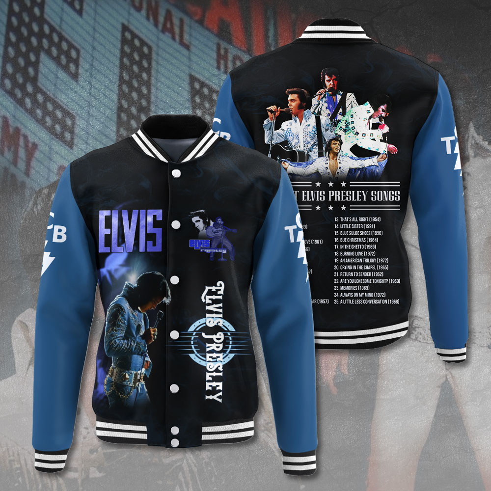 Elvis Inspired Red Stage Varsity Jacket Retro Performance Edition